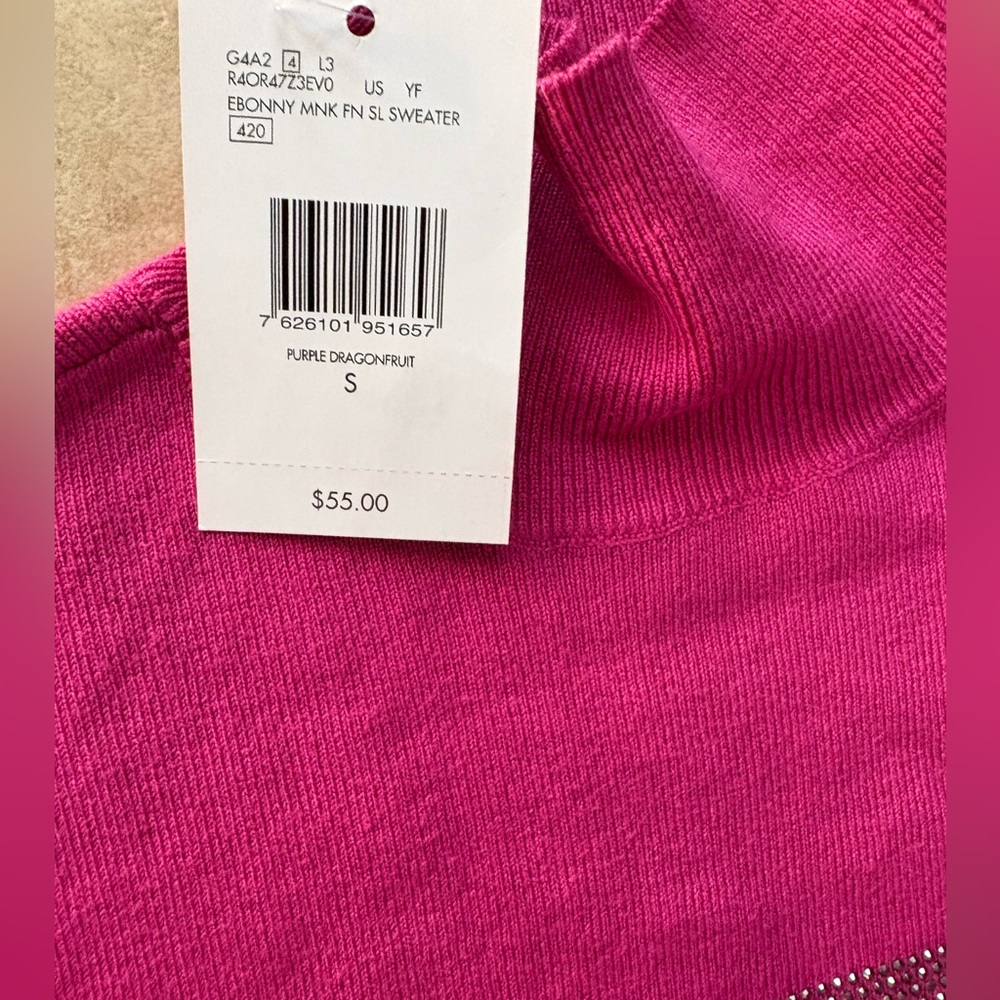 NWT GUESS Ebony Sweater Tank Women’s Size S Color Pink new - Picture 5 of 7